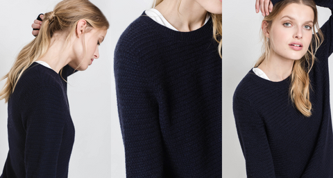 lucy nagle cashmere weave navy sweater 