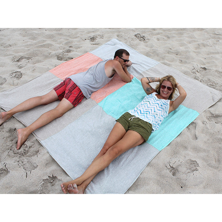 linen beach blanket