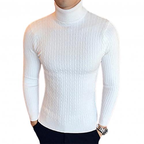 mens turtle neck white