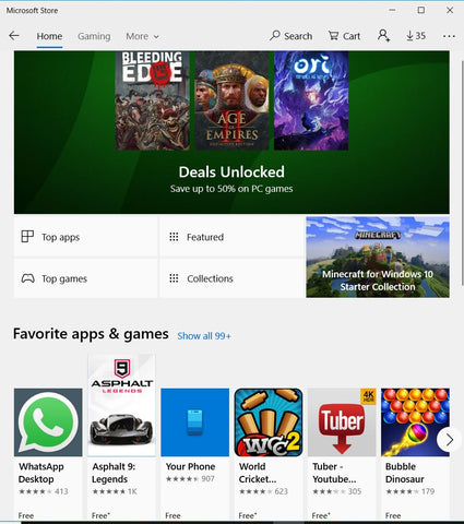 Windows 7 computer app store