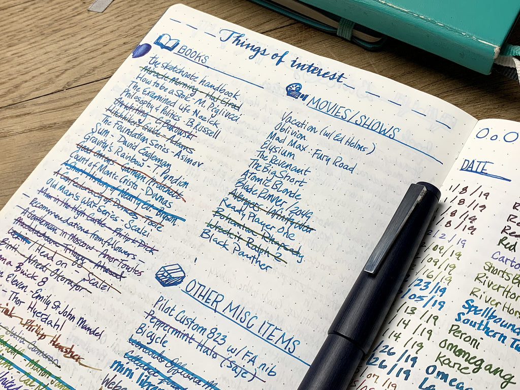 Testing Stamp Inks in Bullet Journals 