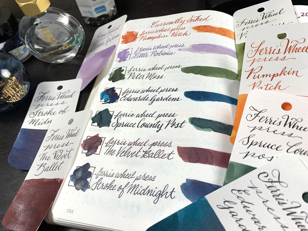 Ferris Wheel Press ink swatches