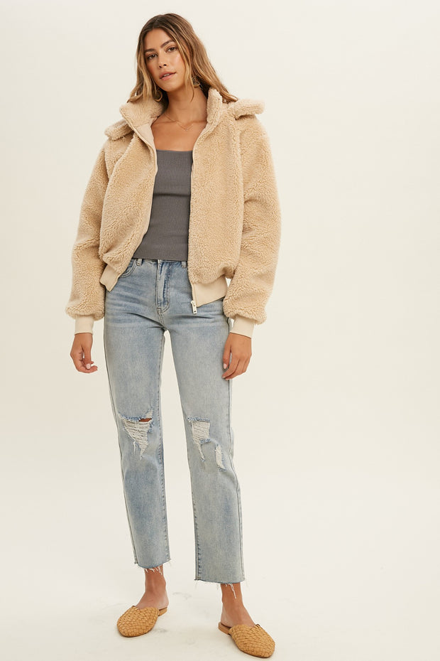 Faux Leather Sherpa Jacket – Nigh Road
