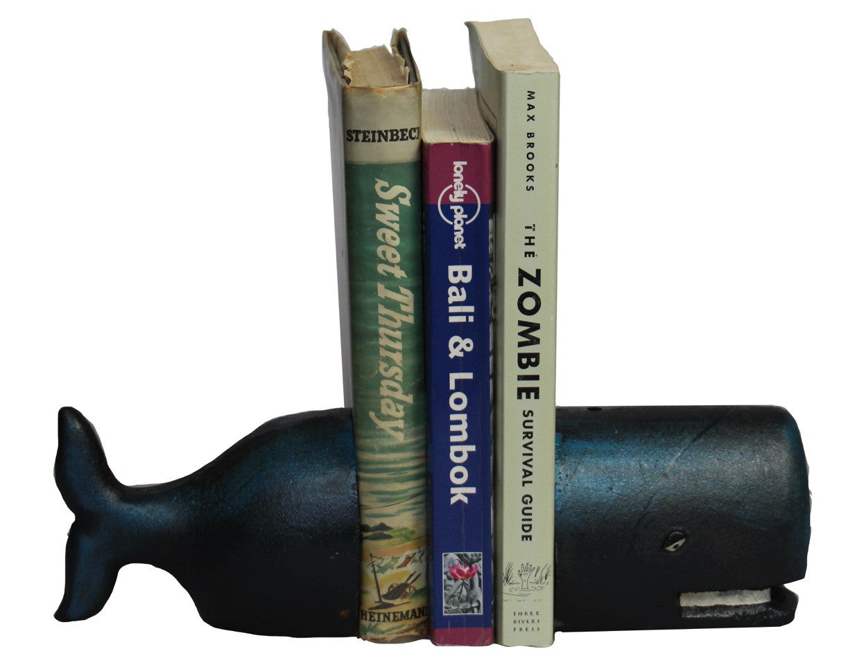 cast iron whale bookends