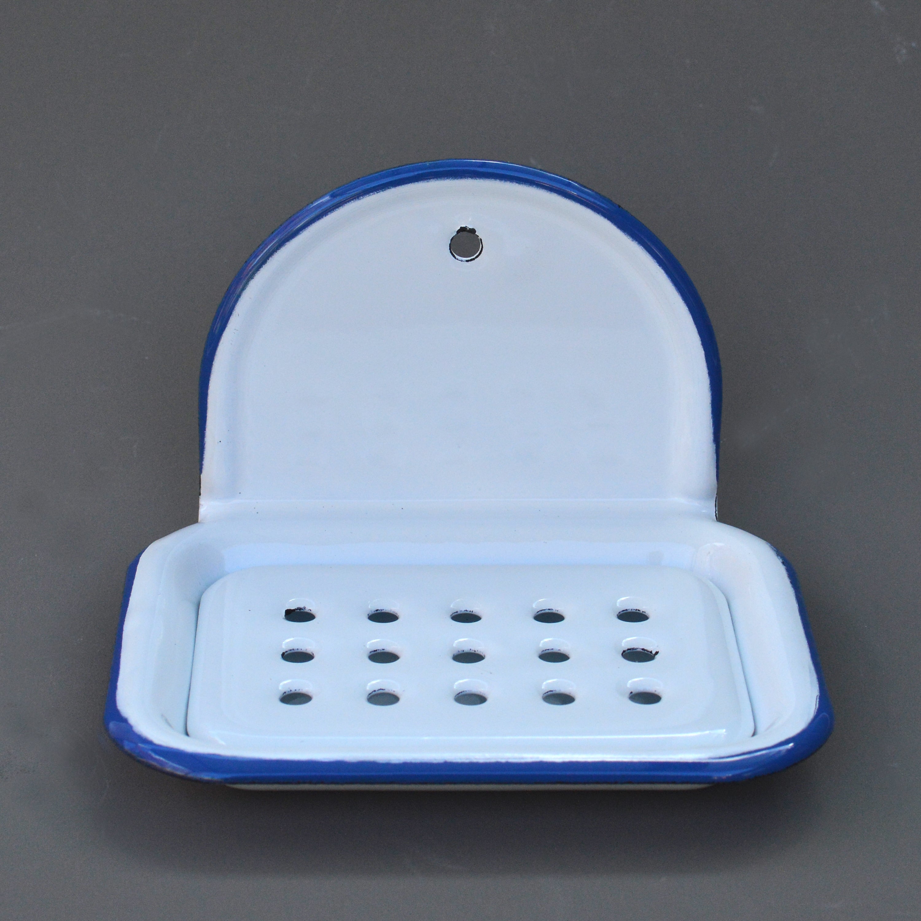 Classic Crescent Top Enamel Soap Dish Scout House