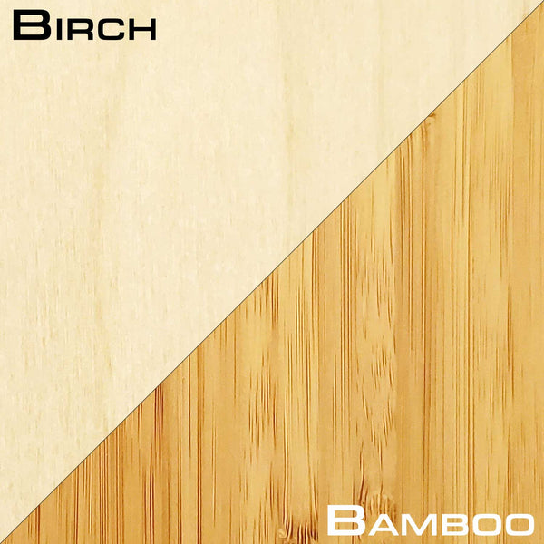 Birch and Bamboo Grain Comparison - Grassracks Snowboard Racks