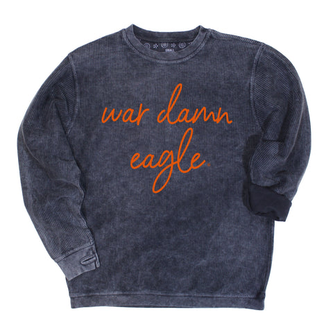 Barcelony Crewneck Corded Fleece in Navy - Auburn University