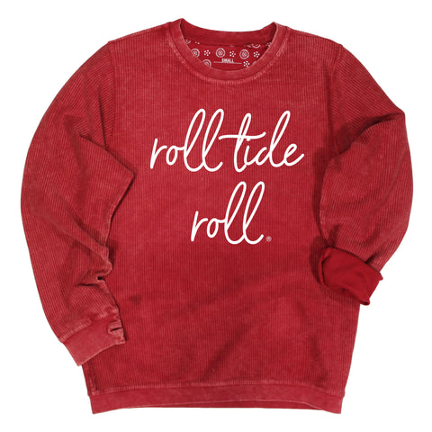 Barcelony Crewneck Corded Fleece in Crimson - University of Alabama