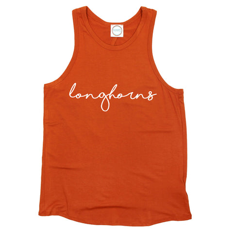 Longhorns Pride Script Open Back Tank