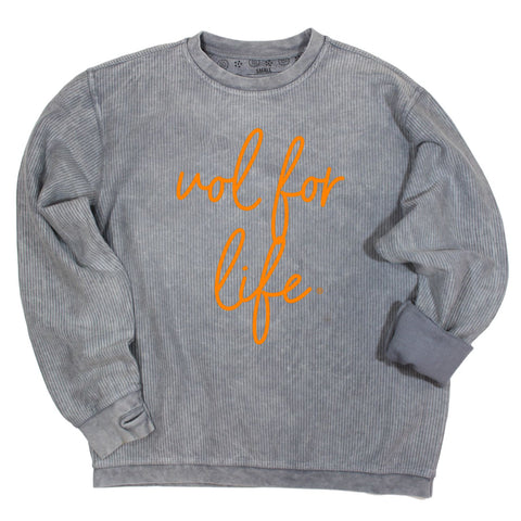 Barcelony Crewneck Corded Fleece in Gray - University of Tennessee