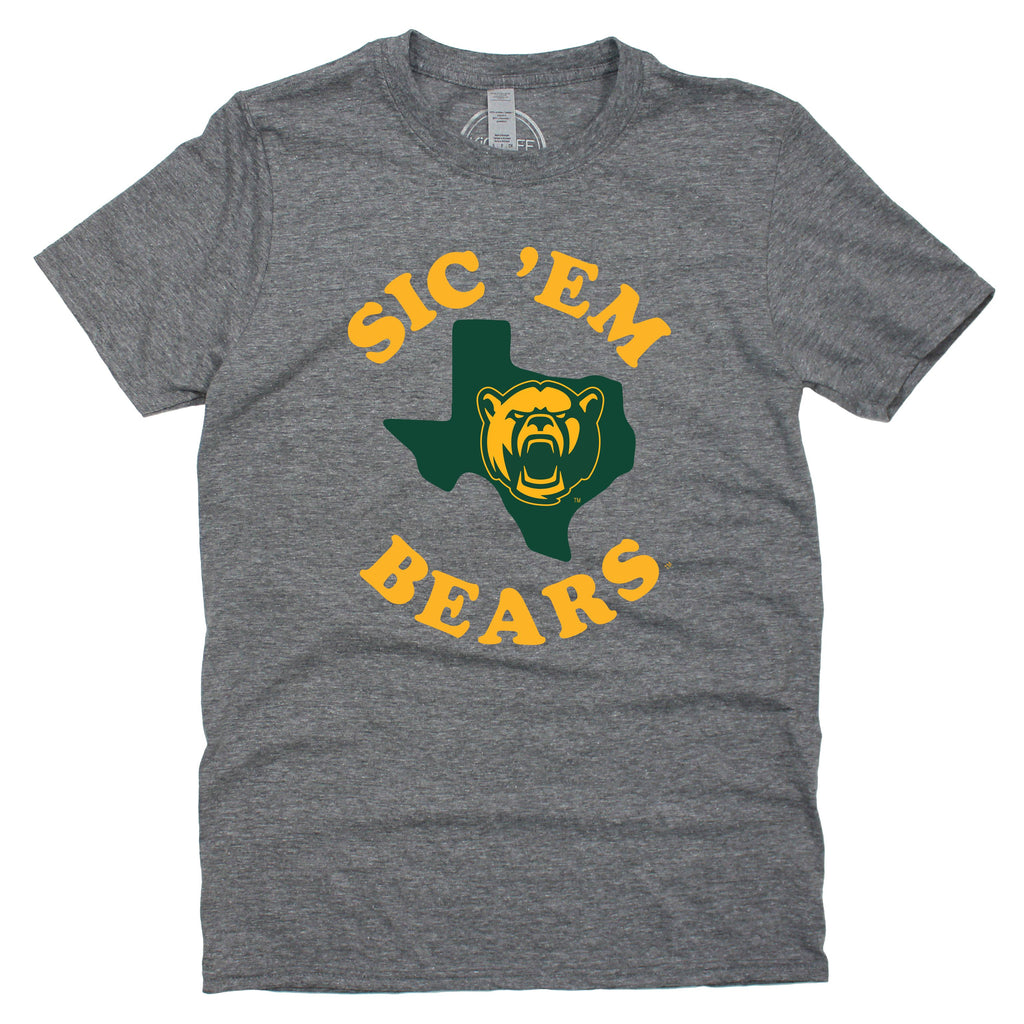 State Short Sleeve T-shirt in Charcoal Heather - Baylor University