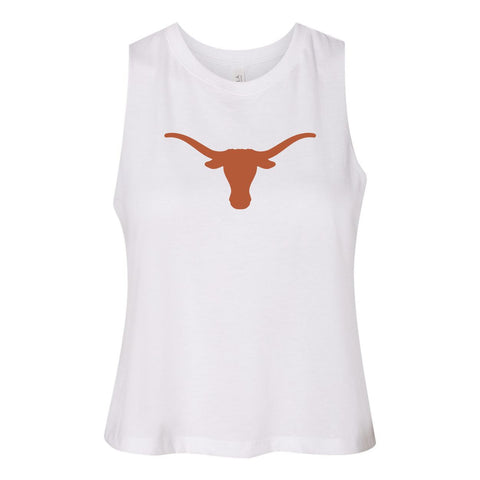 University of Texas at Austin (The) Endzone Women's Racerback Crop Tank in White