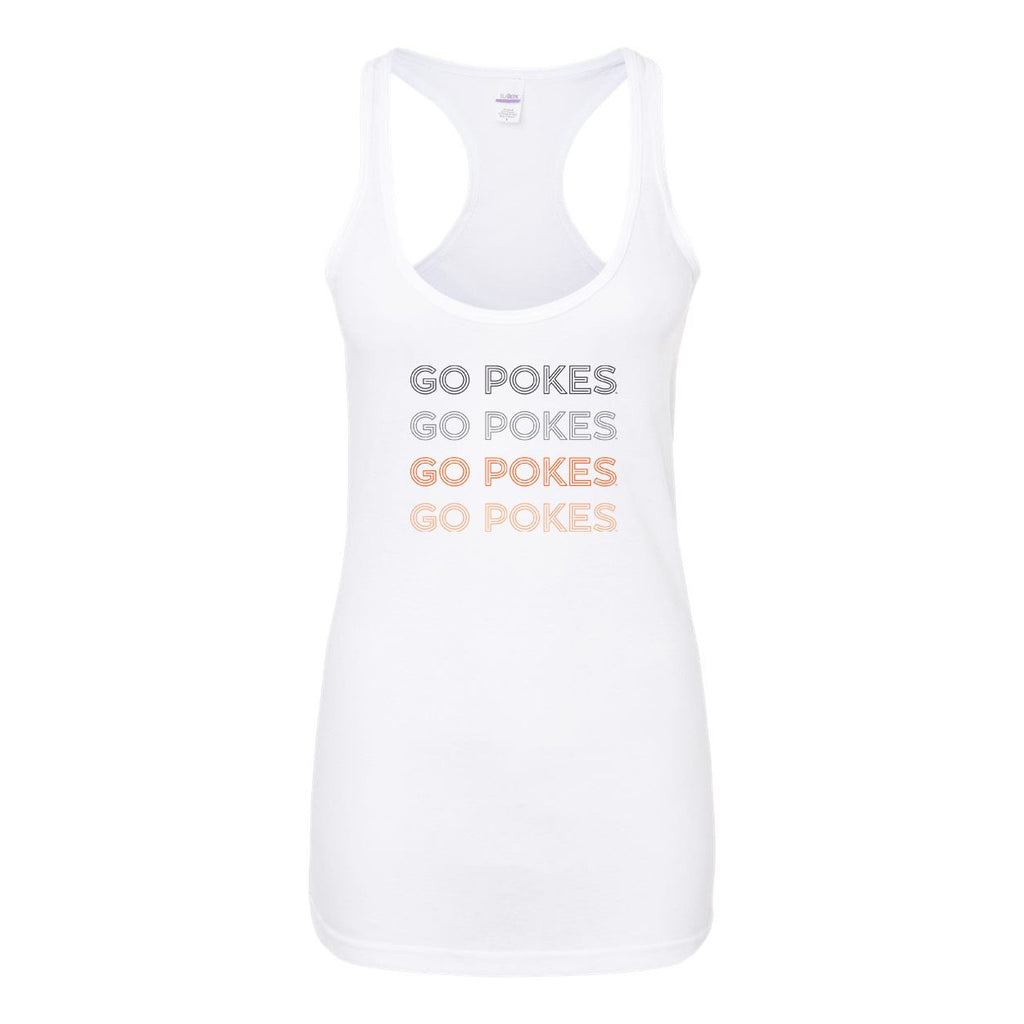 Oklahoma State University Neon Nights Women's Racerback Tank Top in White