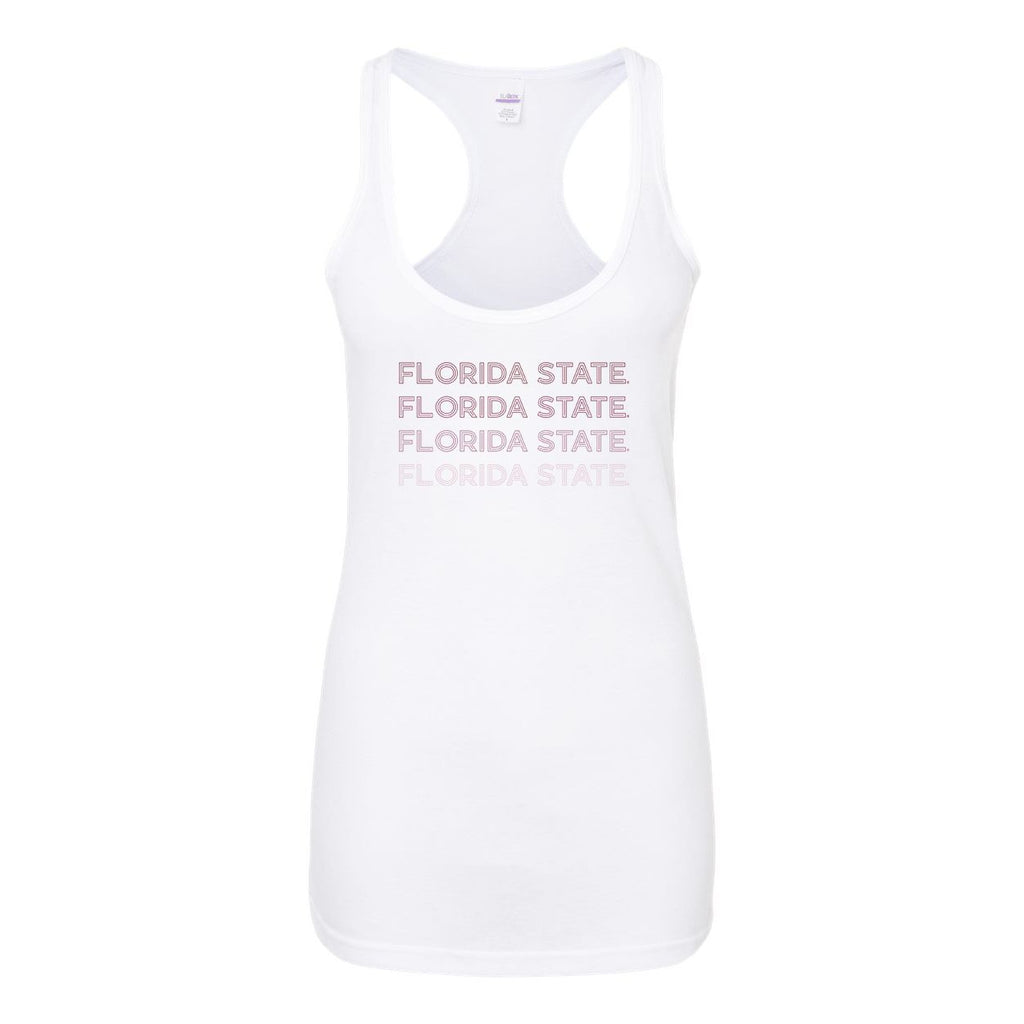 Florida State University Neon Nights Women's Racerback Tank Top in White