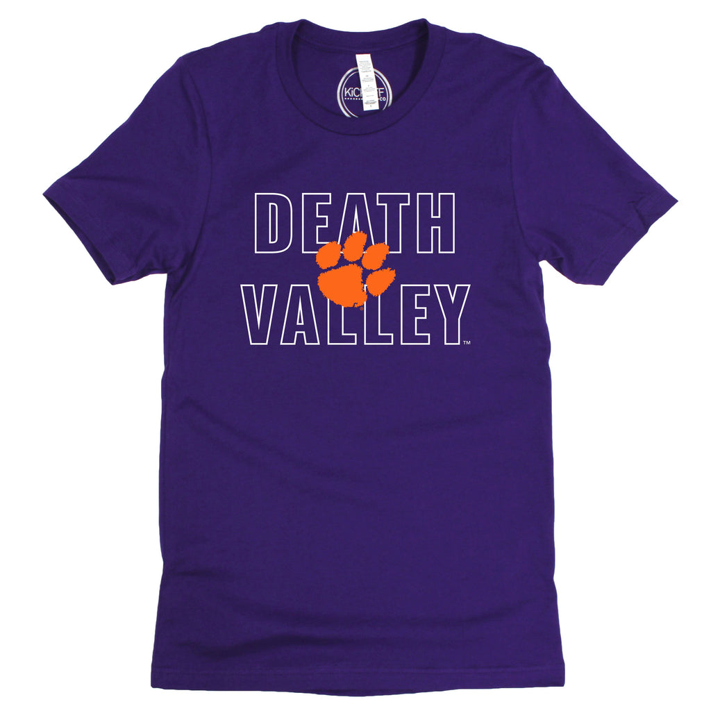 Clemson Universtiy Outline Short Sleeve T-shirt in Purple