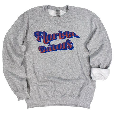 University of Florida Retro Wave Crewneck Fleece in Gray