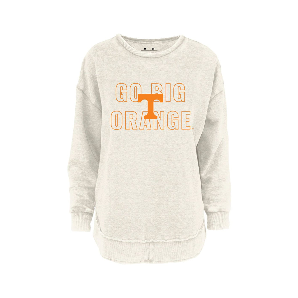 Outline Poncho Fleece Crew in Ivory - University of Tennessee