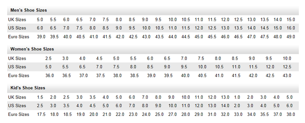 supra womens size chart