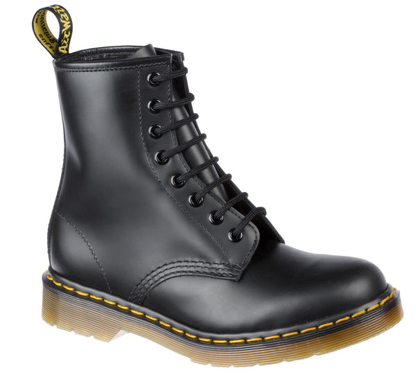 Dr Martens 1460 8 Hole Black Smooth Leather Boots 1460Z DMC 8-Eye Boot ...