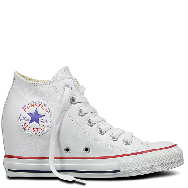 Converse Chuck Taylor All Star Lux Mid Hi White Leather Wedge 549560C ...