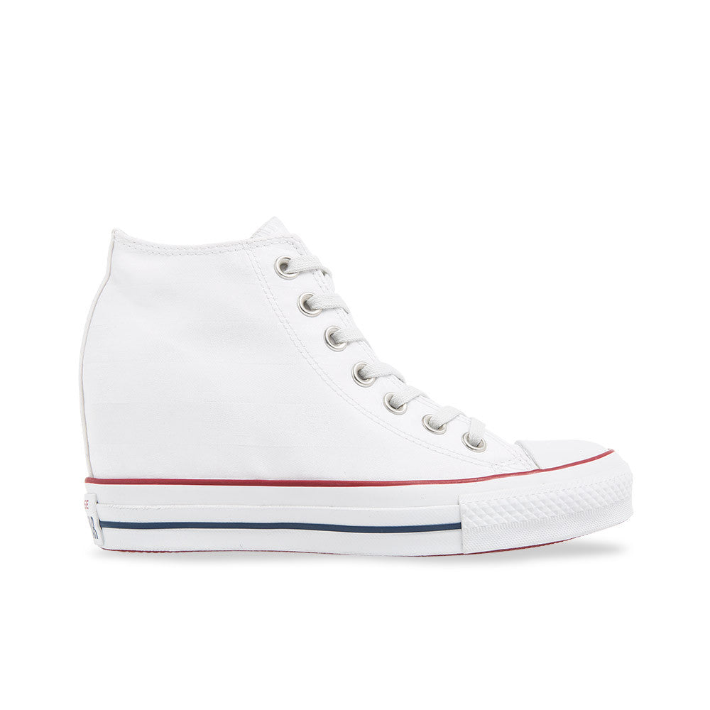 all white converse wedges