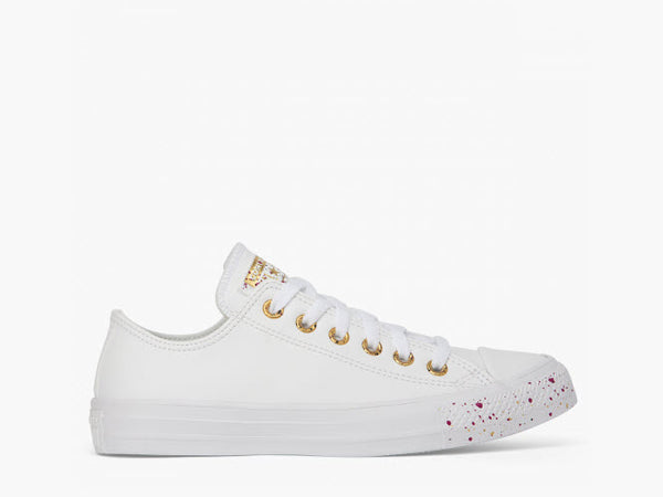 white and rose gold converse