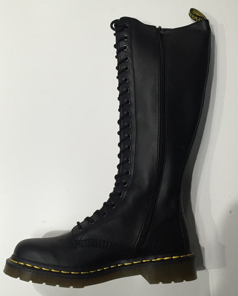 Dr Martens 20 Hole Lace Up Black Leather Boot w/ Zip – Famous Rock Shop