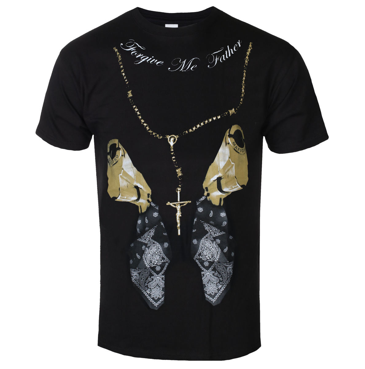 Mafioso Confessions T-Shirt Black Gold Print – Famous Rock Shop