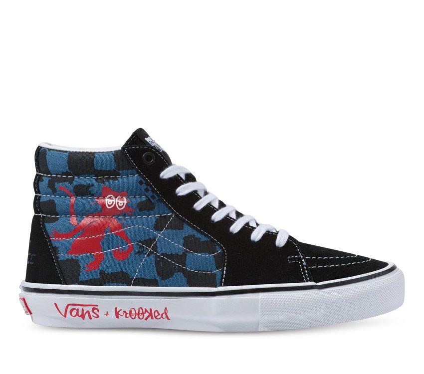 Vans X KROOKED BY NATAS X SKATE SK8-HI POPCUSH™ VNA5FCCAPG – Famous ...