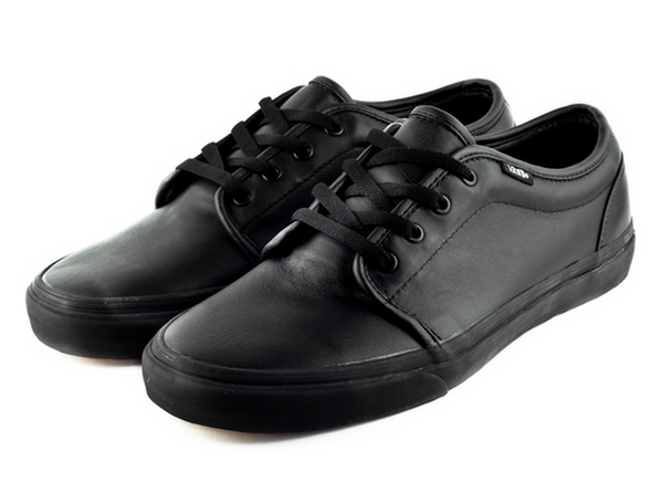 black leather vans for school