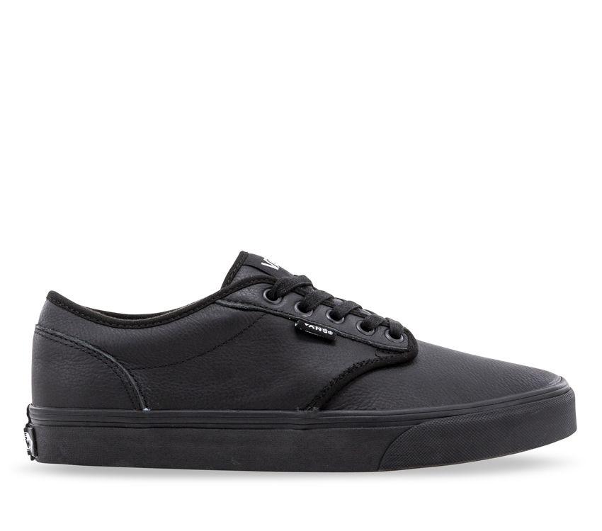Vans Atwood Mono Black Leather School Shoes – Famous Rock Shop