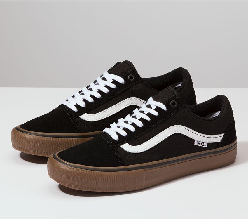 Vans Old Skool Pro Black White Medium Gum VN000ZD4BW9 Suede & Canvas S ...