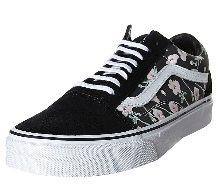 vans old skool vintage floral blue graphite