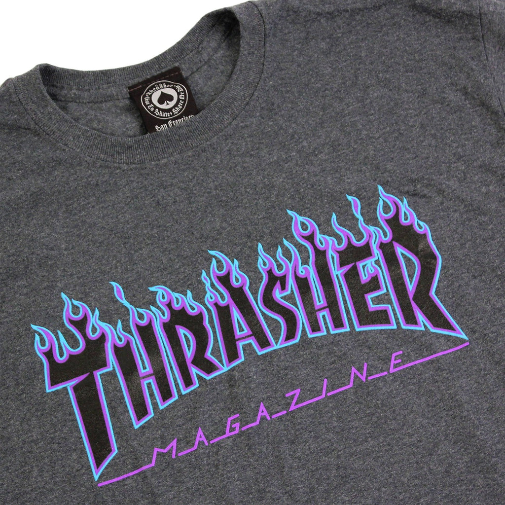 Thrasher Flame Logo T-Shirt Dark Heather 110289 – Famous Rock Shop