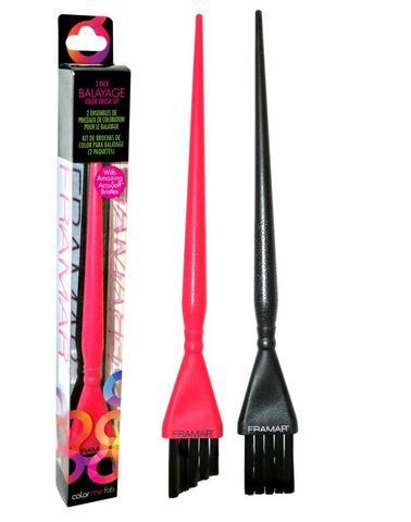 Framar Tri-Color Brush Set Pink Purple Black