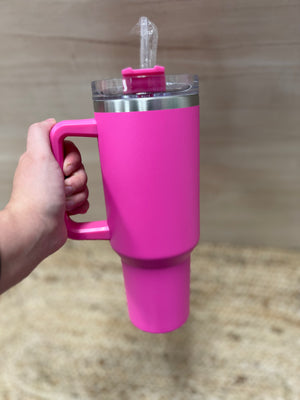 40 oz Tumbler w Handle - Birdie Js