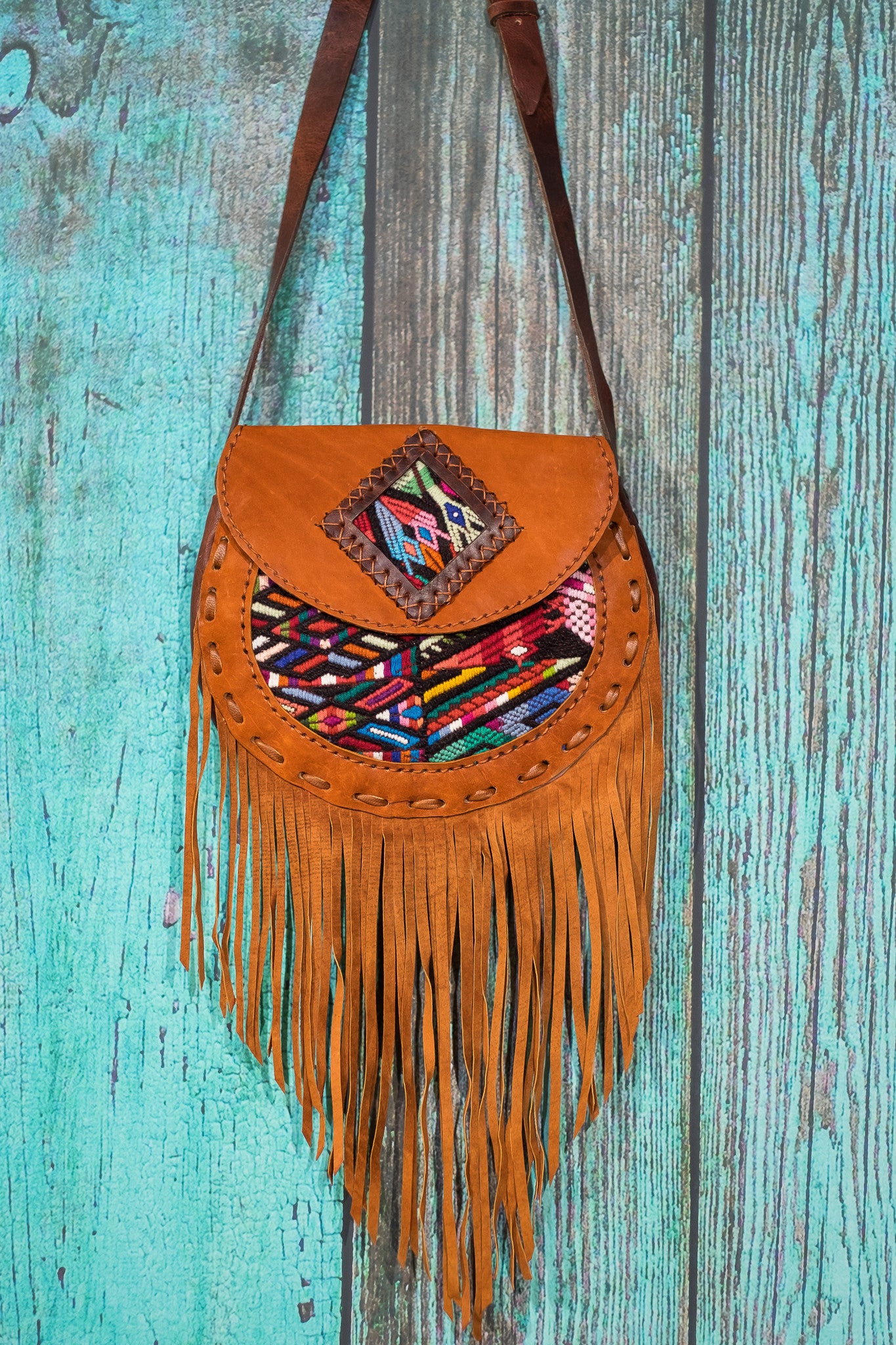 tan fringe bag