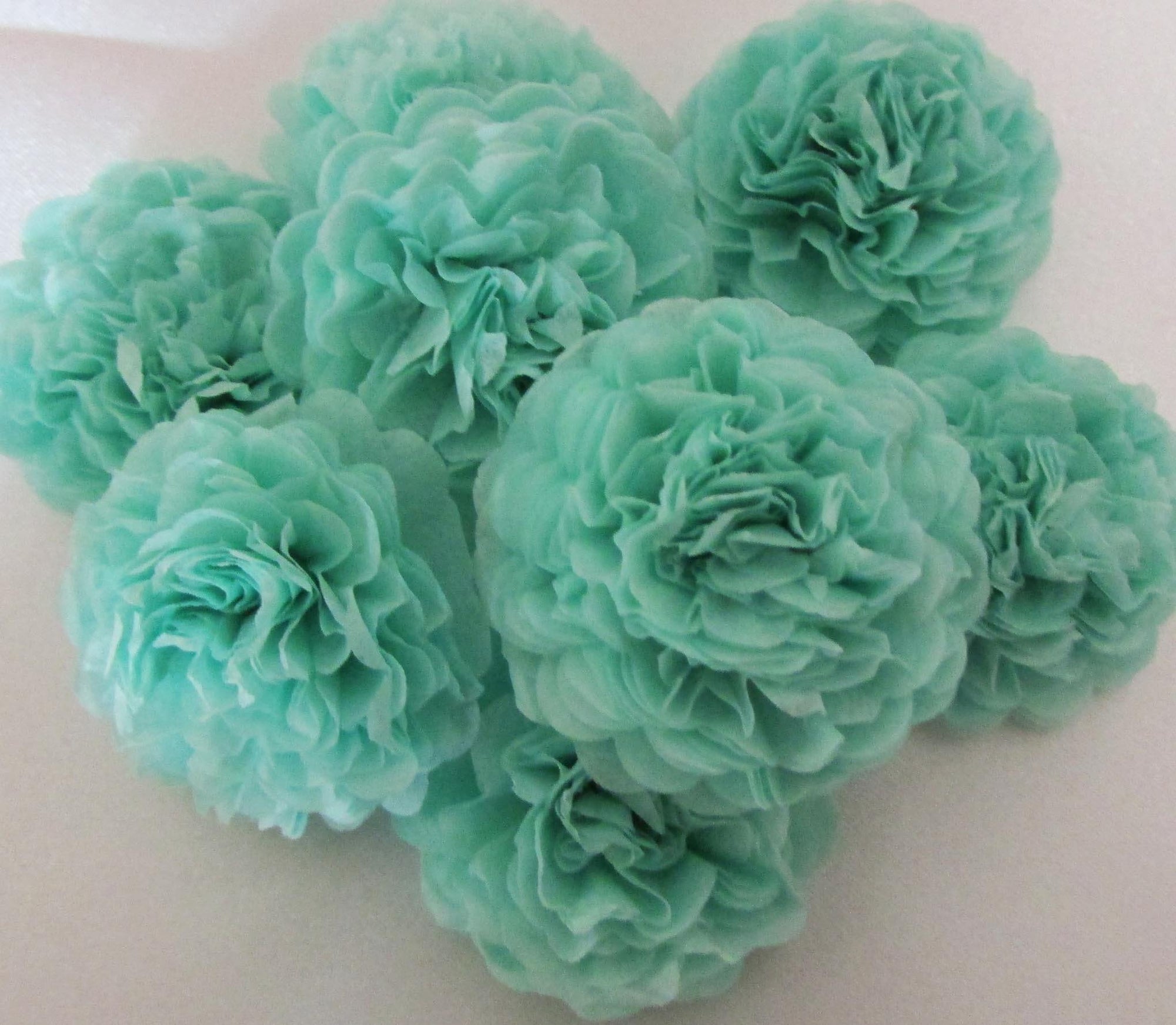 Sage Green Button Mums Tissue Paper Flowers