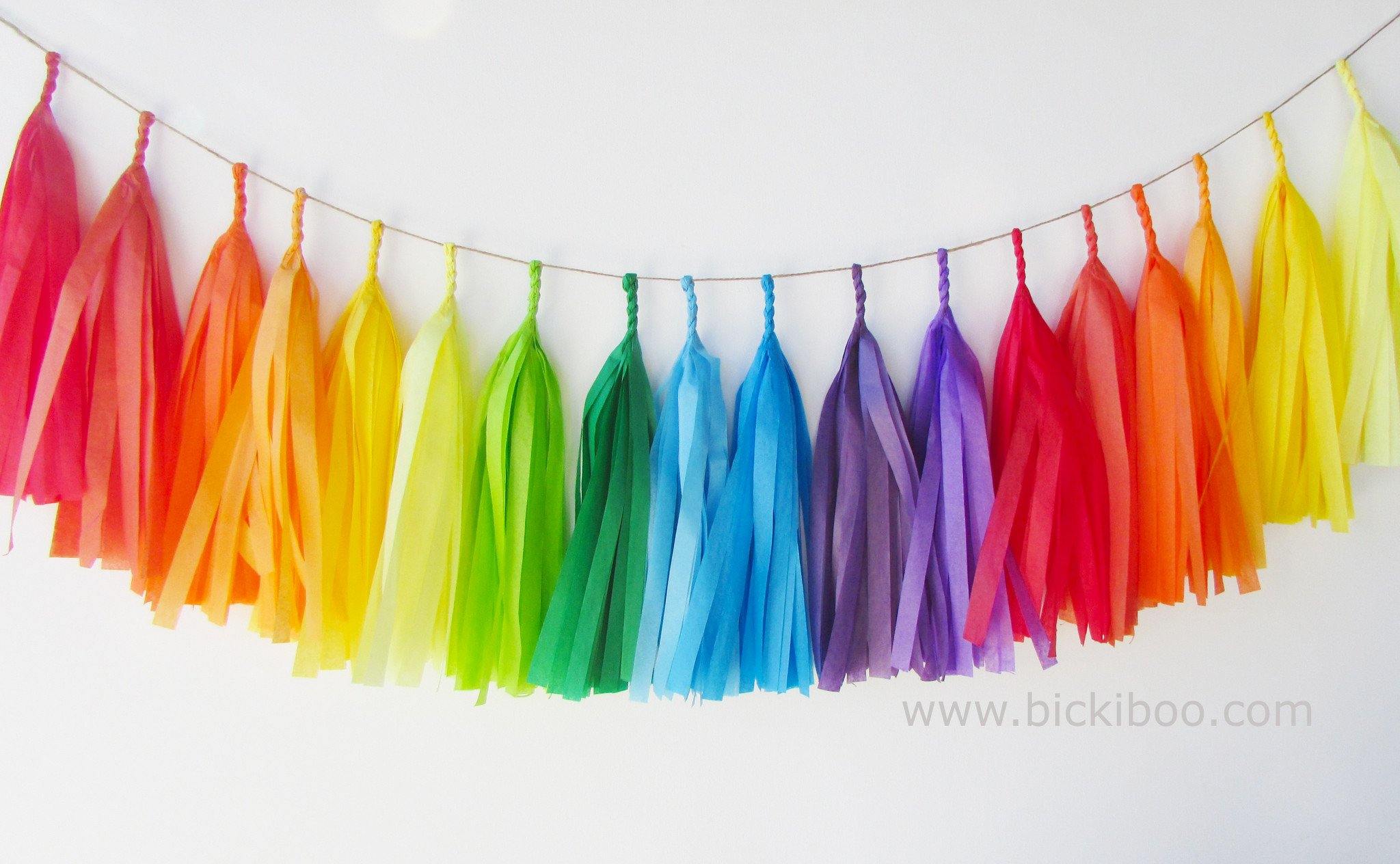 tissue paper tassel garland