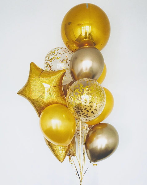 metallic gold balloons