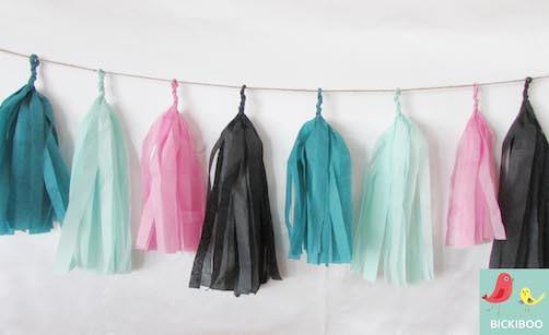 teal tassel garland