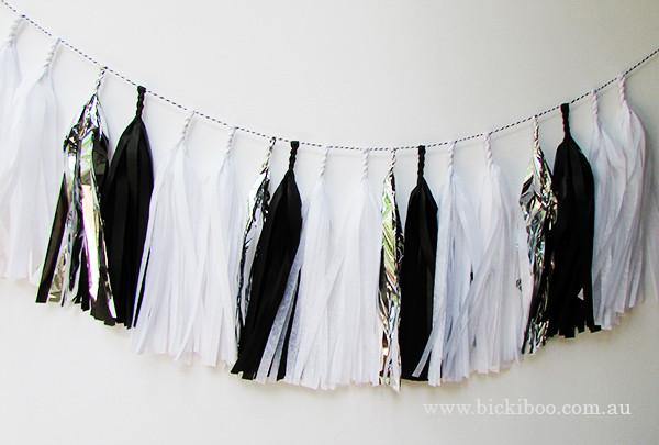 silver tassel garland