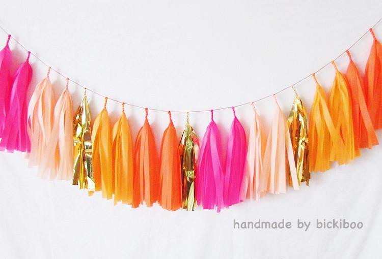 orange tassel garland