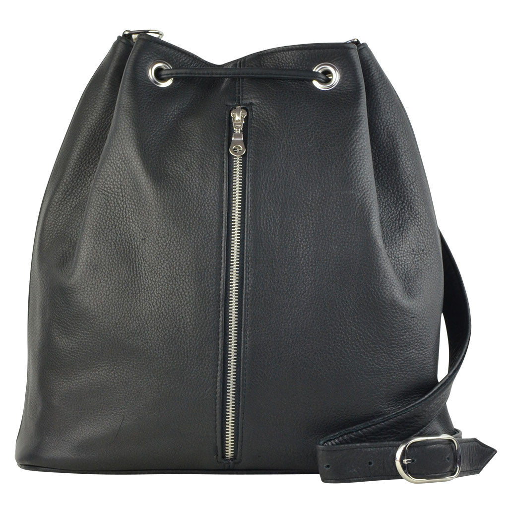 Italian Leather Backpack/Crossbody Sky Blue & Tan