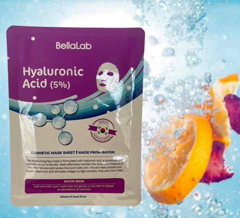 BellaLab Sheet Gesichtsmaske mit Hyaluron 5 %