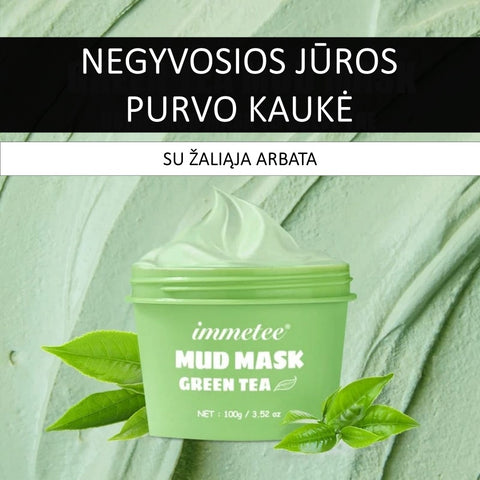 IMMETEE Negyvosios Jūros Purvo Veido Kaukė su žaliąja arbata | Dead Sea Mud Mask with green tea - AurelijosSPA