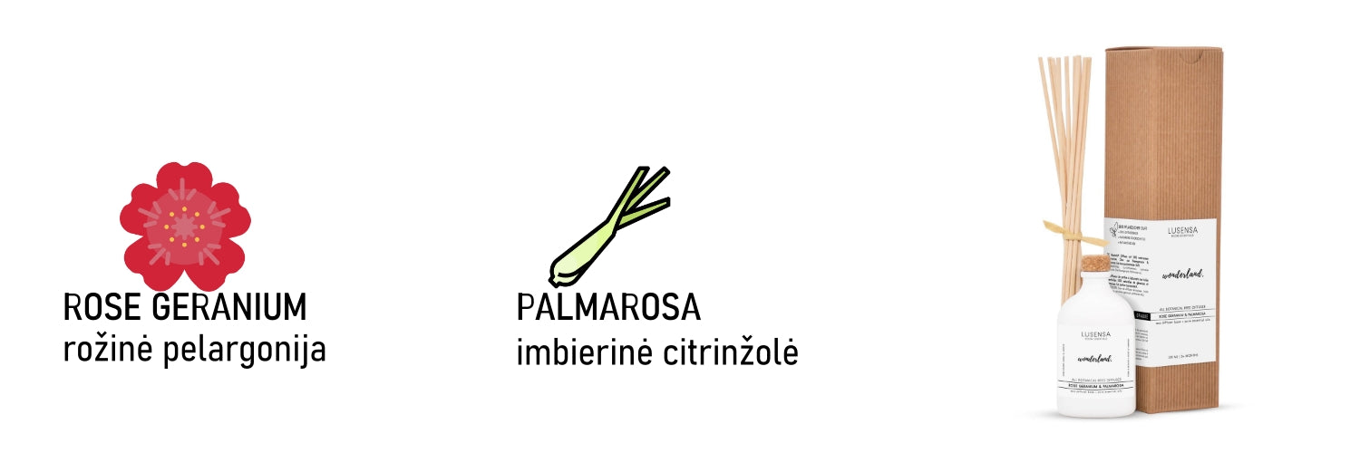 LUSENSA | Parfum d'intérieur luxueux en bâtonnets " PAYS DES MERVEILLES " à l'huile essentielle de géranium rosat 100% naturelle - AurelijosSPA