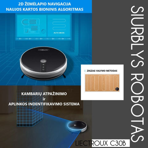 Dulkių Siurblys Robotas LIECTROUX C30B | Namams ir grožio salonui valyti - AurelijosSPA