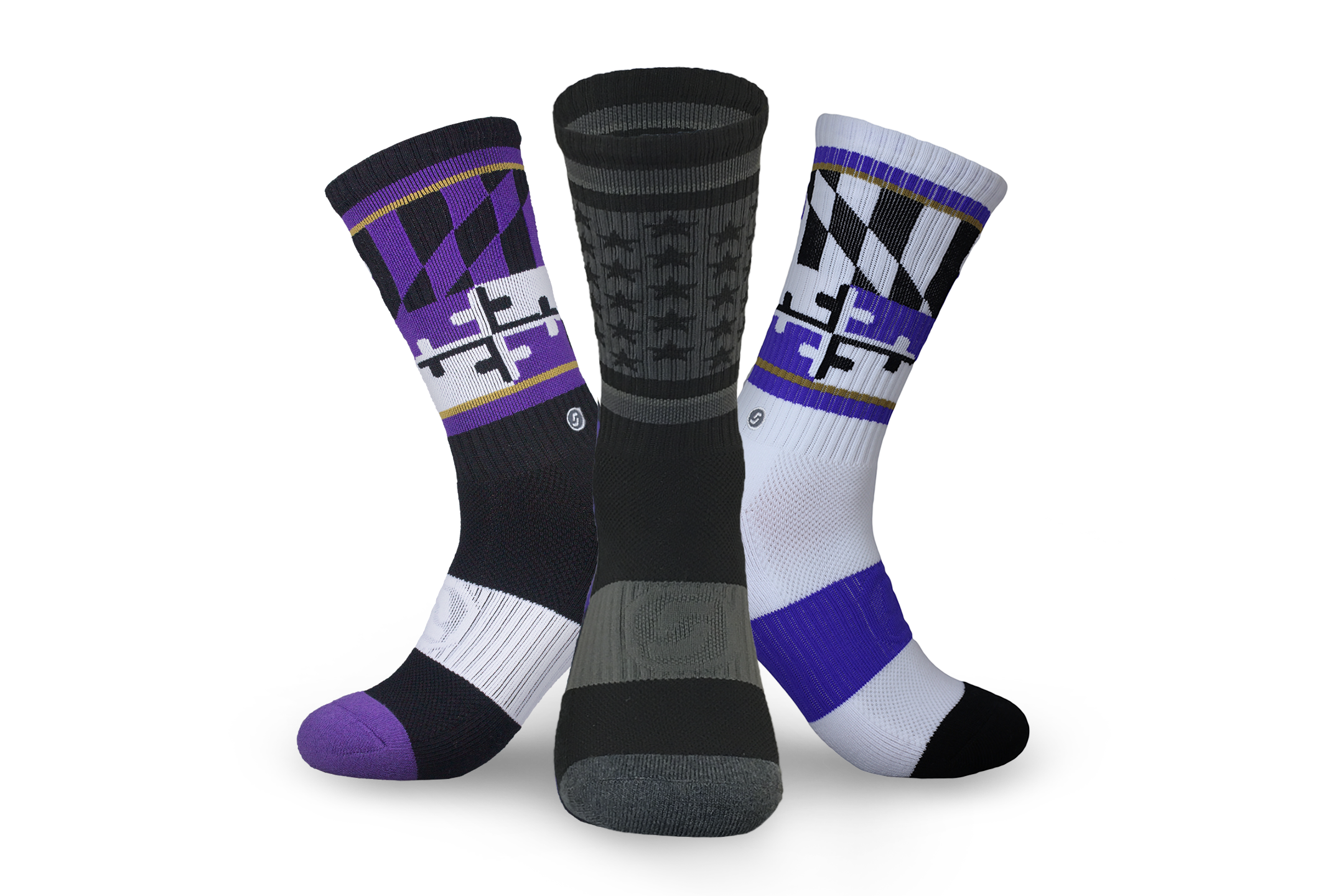 Official Baltimore Skyline Socks for Ravens, Orioles, and Terps