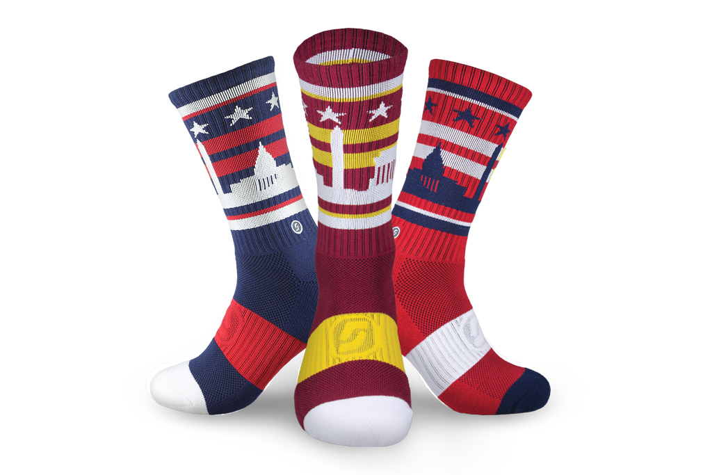 Official D.C. Skyline Socks for Nationals and Capitals Fans | 3-Pack ...